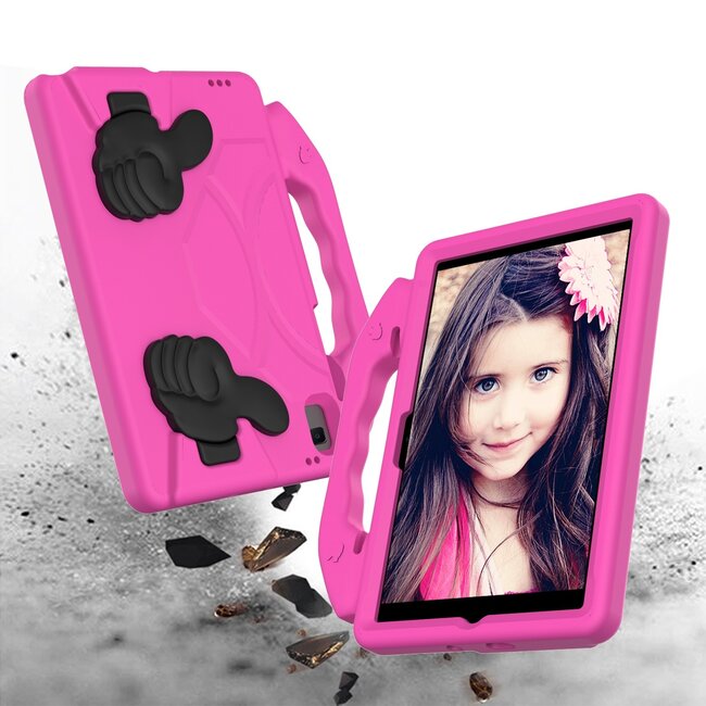 Tablet hoes geschikt voor Samsung Galaxy Tab A8 (2022/2021) - Schokbestendige case met handvat - Thumbs Kids Cover - Magenta