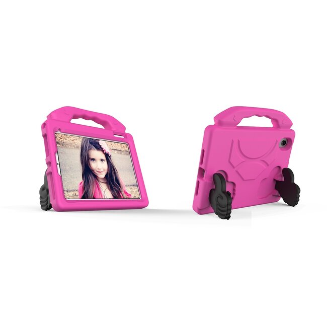 Tablet hoes geschikt voor Apple iPad Mini 6 (2021) / Mini 7 (2024) - Schokbestendige case met handvat - Thumbs Kids Cover - Magenta