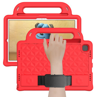 Case2go Tablet hoes geschikt voor Lenovo Tab M10 Plus (2de generatie) - 10.3 inch (TB-X606) - Schokbestendige case met handvaten - Diamond Kids Cover met schouderriem - Rood