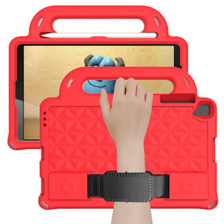 Case2go Tablet hoes geschikt voor Lenovo Tab M10 HD 2de Generatie (TB-X306F) - Schokbestendige case met handvaten - Diamond Kids Cover met schouderriem - Rood