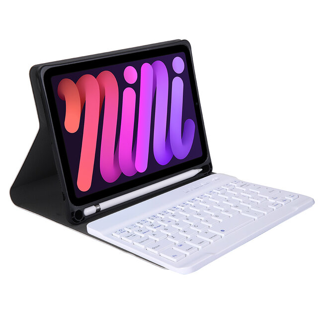 Case2go - Bluetooth Toetsenbord Hoes geschikt voor de Apple iPad Mini 7 (2024) / iPad Mini 6 (2021) - QWERTY - iPad Hoes met Stylus Pen Houder - Rose Goud