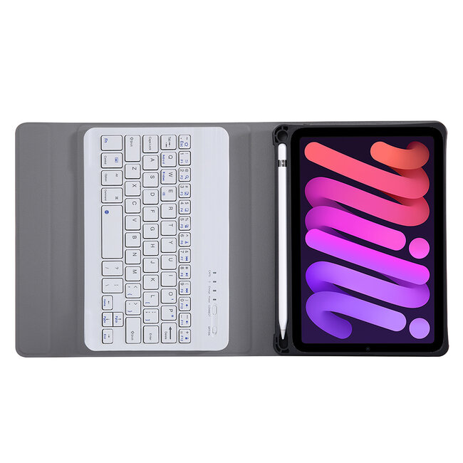 Case2go - Bluetooth Toetsenbord Hoes geschikt voor de Apple iPad Mini 7 (2024) / iPad Mini 6 (2021) - QWERTY - iPad Hoes met Stylus Pen Houder - Rose Goud