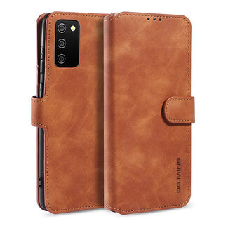 CaseMe Hoesje geschikt voor Samsung Galaxy A03s - Met Magnetische Sluiting - Ming Serie - Leren Book Case - Licht Bruin