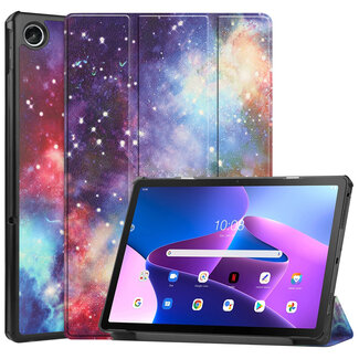 Case2go Tablet hoes geschikt voor Lenovo Tab M10 Plus (3e generatie) 10.6 inch - Tri-Fold Book Case - Galaxy