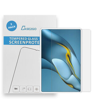 Case2go Tablet screenprotector geschikt voor Huawei MatePad Pro 12.6 (2021) - Case-friendly screenprotector - 2 stuks - Tempered Glass - Transparant
