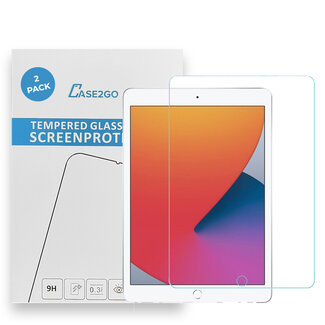 Case2go Tablet screenprotector geschikt voor Apple iPad 10.2 2019/2020/2021 - Case-friendly screenprotector - 2 stuks - Tempered Glass - Transparant
