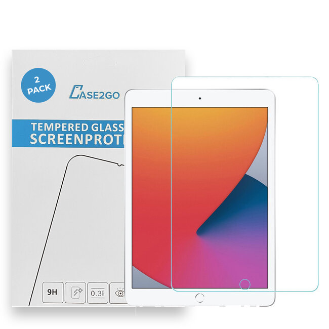 Tablet screenprotector geschikt voor Apple iPad 10.2 2019/2020/2021 - Case-friendly screenprotector - 2 stuks - Tempered Glass - Transparant