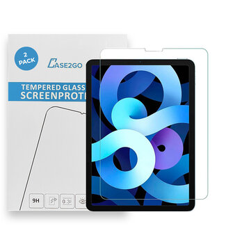Case2go Tablet screenprotector geschikt voor Apple iPad Air 10.9 (2022) - Gehard Glas - Case Friendly - Case-friendly screenprotector - 2 stuks - Tempered Glass - Transparant
