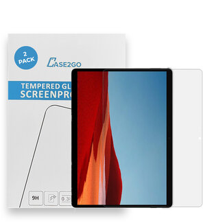 Case2go Tablet screenprotector geschikt voor Microsoft Surface Pro X - Case-friendly screenprotector - 2 stuks - Tempered Glass - Transparant