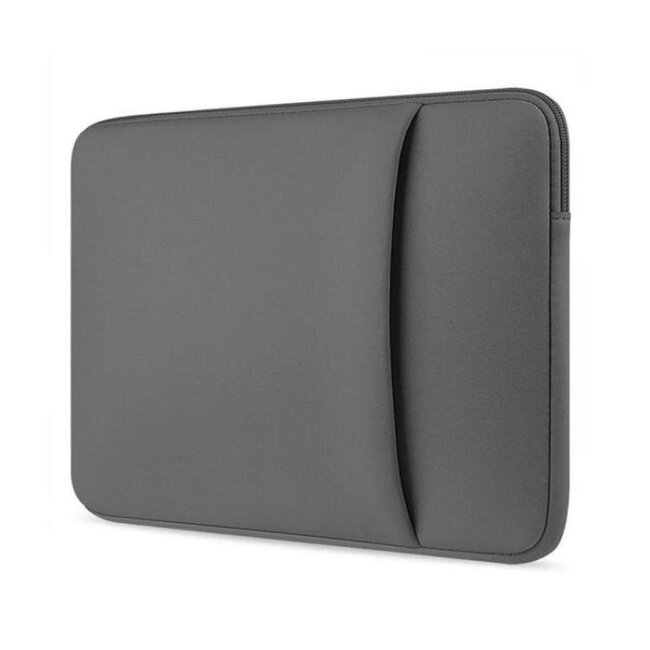 Case2go - Laptophoes geschikt voor Macbook - 15.6 inch - met extra vak - Grijs