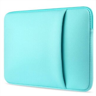 Case2go Case2go - Laptop Sleeve geschikt voor Macbook en Laptop - met extra vak voor Tablet - 15.4 inch - Turquoise