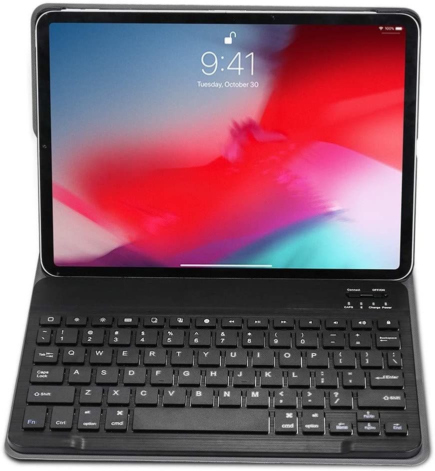 Bluetooth Toetsenbord geschikt voor Apple iPad Pro 2018 (11 inch) Toetsenbord &amp; Hoes - QWERTY Keyboard case - Auto/Wake functie - Donker Blauw afbeelding