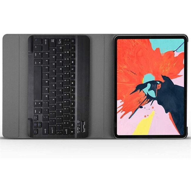 Bluetooth Toetsenbord geschikt voor Apple iPad Pro 2018 (11 inch) Toetsenbord &amp; Hoes - QWERTY Keyboard case - Auto/Wake functie - Donker Blauw