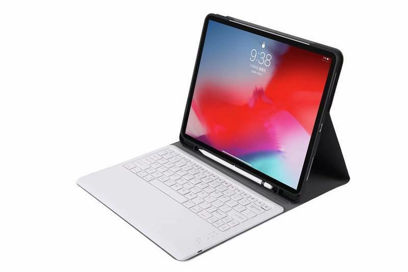 ten tweede Vlekkeloos controller iPad Pro 12.9 (2018) Bluetooth toetsenbord hoes rose - gold | Case2go.nl