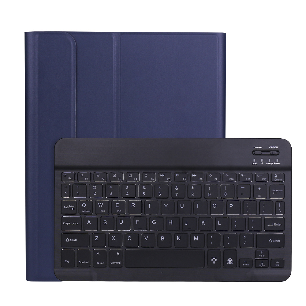Bluetooth toetsenbord geschikt voor iPad Pro 11 (2020) - Bluetooth Toetsenbord hoes - Toetsenbord verlichting - Blauw afbeelding