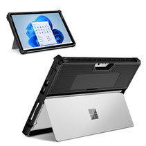 Hoes geschikt voor Microsoft Surface Pro X - Inclusief Schouderband - 13 inch - Compatible met Toetsenbord - Stylus Houder - Zwart