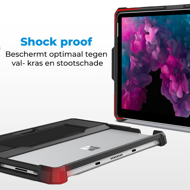 Hoes geschikt voor Microsoft Surface Go 1/2/3/4 - 10.5 inch - Compatible met Toetsenbord - Stylus Houder - Zwart