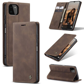 CaseMe CaseMe - Hoesje geschikt voor Samsung Galaxy A22 5G - Wallet Book Case - Magneetsluiting - Donker Bruin