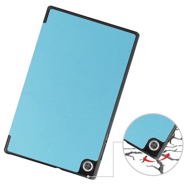 Tablet Hoes geschikt voor Lenovo Tab M10 HD tri-fold Hoes - 2e Generatie (TB-X306) - 10.1 Inch - Auto Sleep/Wake Functie - Licht Blauw