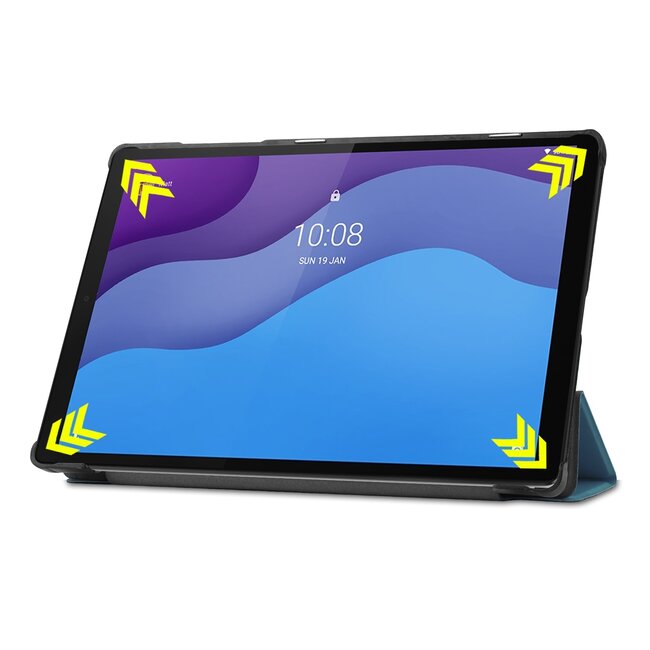 Tablet Hoes geschikt voor Lenovo Tab M10 HD tri-fold Hoes - 2e Generatie (TB-X306) - 10.1 Inch - Auto Sleep/Wake Functie - Donker Groen