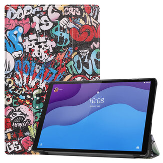 Case2go Tablet Hoes geschikt voor Lenovo Tab M10 HD tri-fold Hoes - 2e Generatie (TB-X306) - 10.1 Inch - Auto Sleep/Wake Functie - Graffiti