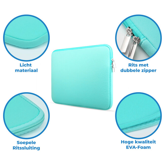 Laptophoes - Laptop sleeve 11.6 inch - Laptoptas geschikt voor Macbook, Laptop en Chromebook - Turquoise