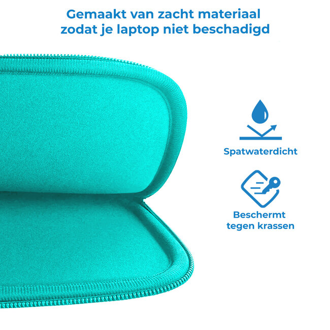 Laptophoes - Laptop sleeve 13.3 inch - Laptoptas geschikt voor Macbook, Laptop en Chromebook - Turquoise