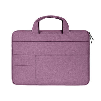 Case2go Laptoptas 14 inch - Spatwaterdichte Laptophoes &amp; Laptop Sleeve met handvat - Paars