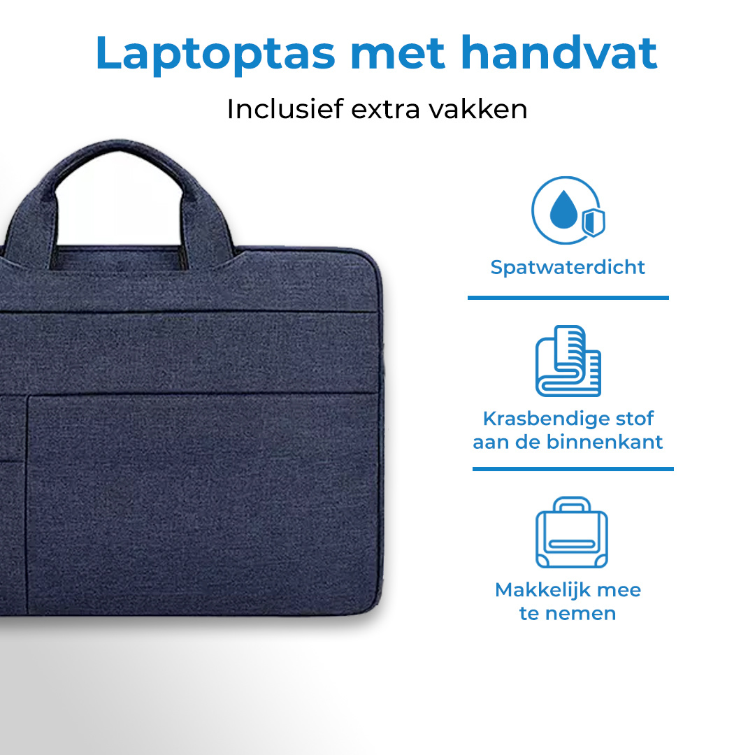 Laptoptas 13 inch - Laptophoes Met Extra Vakken - Laptop Sleeve met Ha |  Case2go.nl