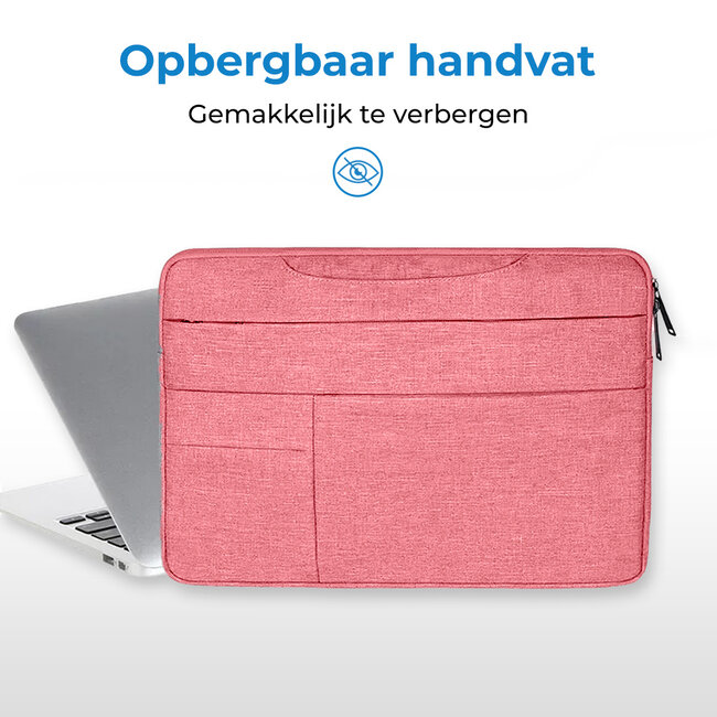Laptoptas 13 inch / 13.3 inch - Laptoptas- Spatwaterdichte Laptophoes & Laptop Sleeve met handvat - Laptophoes- Roze- Laptop Sleeve- Laptop Tas