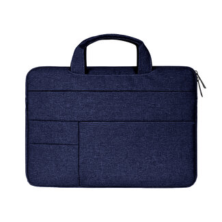 Case2go Laptoptas 15.4 inch - Spatwaterdichte Laptophoes &amp; Laptop Sleeve met handvat - Donker Blauw