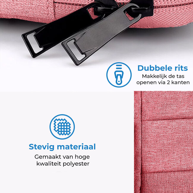 Laptoptas 15.4 inch - Laptoptas- Spatwaterdichte Laptophoes & Laptop Sleeve met handvat - Laptophoes- Roze- Laptop Sleeve- Laptop Tas