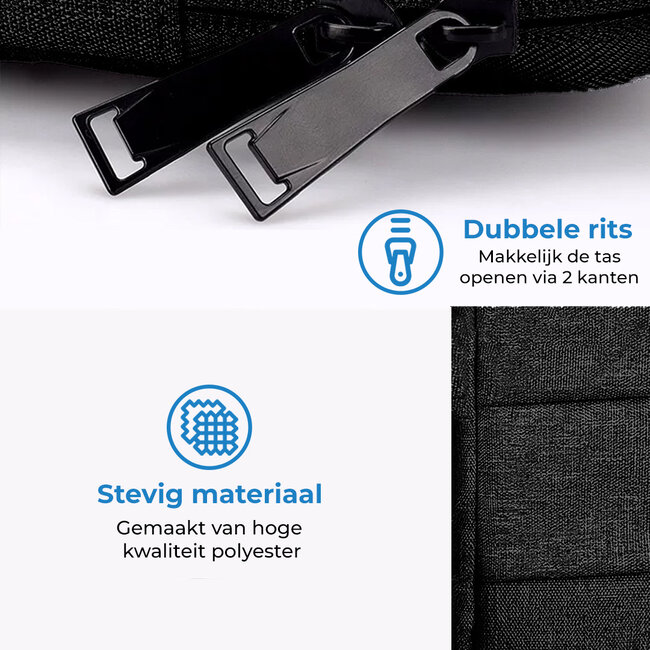 Laptoptas 15.4 inch - Spatwaterdichte Laptophoes & Laptop Sleeve met handvat - Zwart