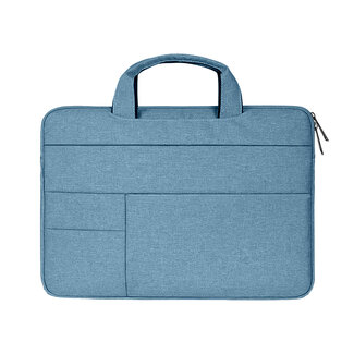 Case2go Laptoptas 15.4 inch - Spatwaterdichte Laptophoes &amp; Laptop Sleeve met handvat - Licht Blauw