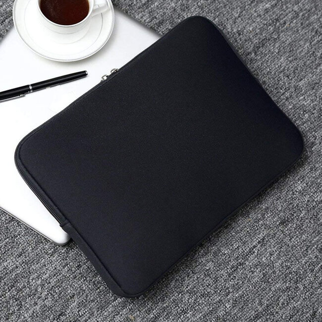 Laptophoes - Laptop sleeve 15.6 inch - Laptoptas geschikt voor Macbook, Laptop en Chromebook - Zwart