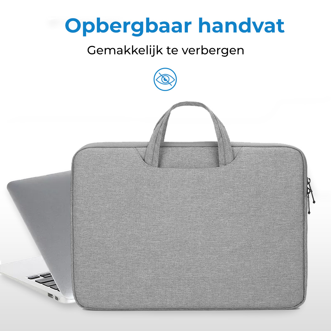 Schrijfmachine kamp blauwe vinvis Laptoptas - Laptophoes 15.6 Inch - Laptop tas en Laptop Sleeve in één - Met  Extra Vak - Licht Grijs | Case2go.nl