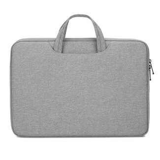 Case2go Laptoptas 15.4 inch - Laptophoes &amp; Laptop Sleeve - met handvat en opbergvak - Licht Grijs