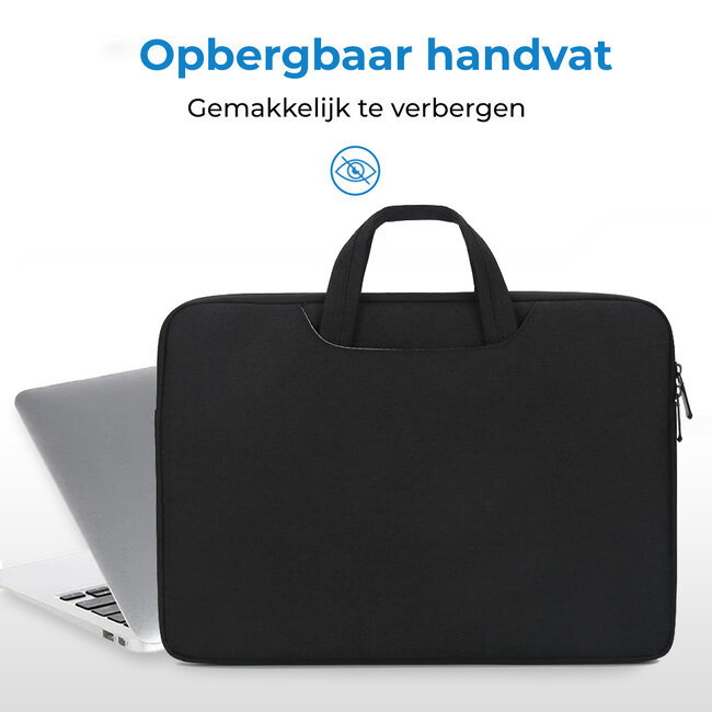 Laptoptas 15.4 inch - Laptophoes & Laptop Sleeve - met handvat en opbergvak - Zwart