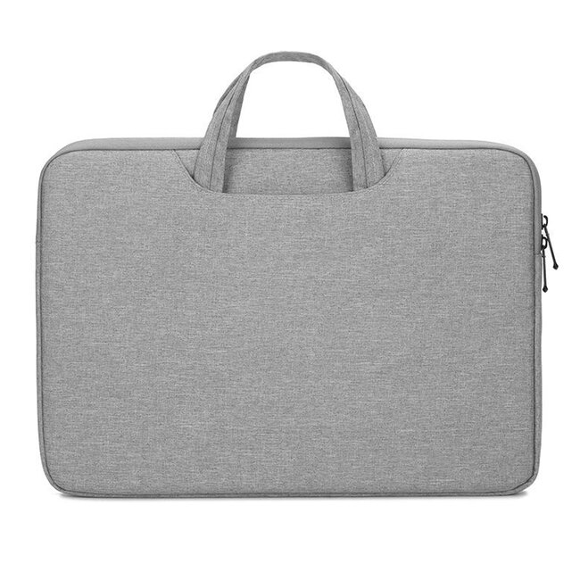 Laptoptas 14 inch - Laptophoes & Laptop Sleeve - met handvat en opbergvak - Licht Grijs