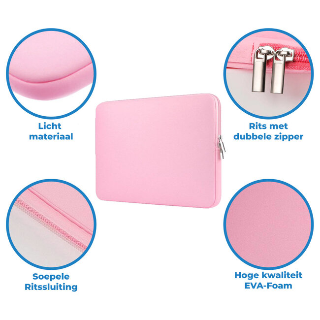 Laptophoes - Laptop sleeve 15.6 inch - Laptoptas geschikt voor Macbook, Laptop en Chromebook - Roze