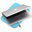 Case2go - Laptop Sleeve geschikt voor Macbook en Laptop - met extra vak voor Tablet - 15.4 inch - Turquoise