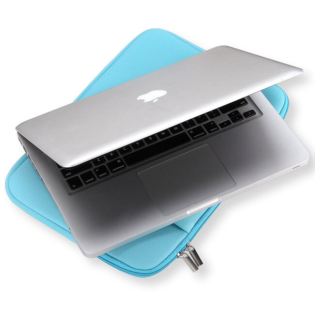 Case2go - Laptop Sleeve geschikt voor Macbook en Laptop - met extra vak voor Tablet - 11.6 inch - Turquoise