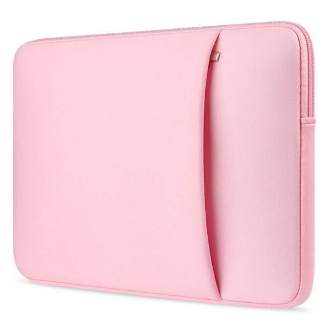 Case2go - Laptop Sleeve geschikt voor Macbook en Laptop - met extra vak voor Tablet - 14 inch - Roze