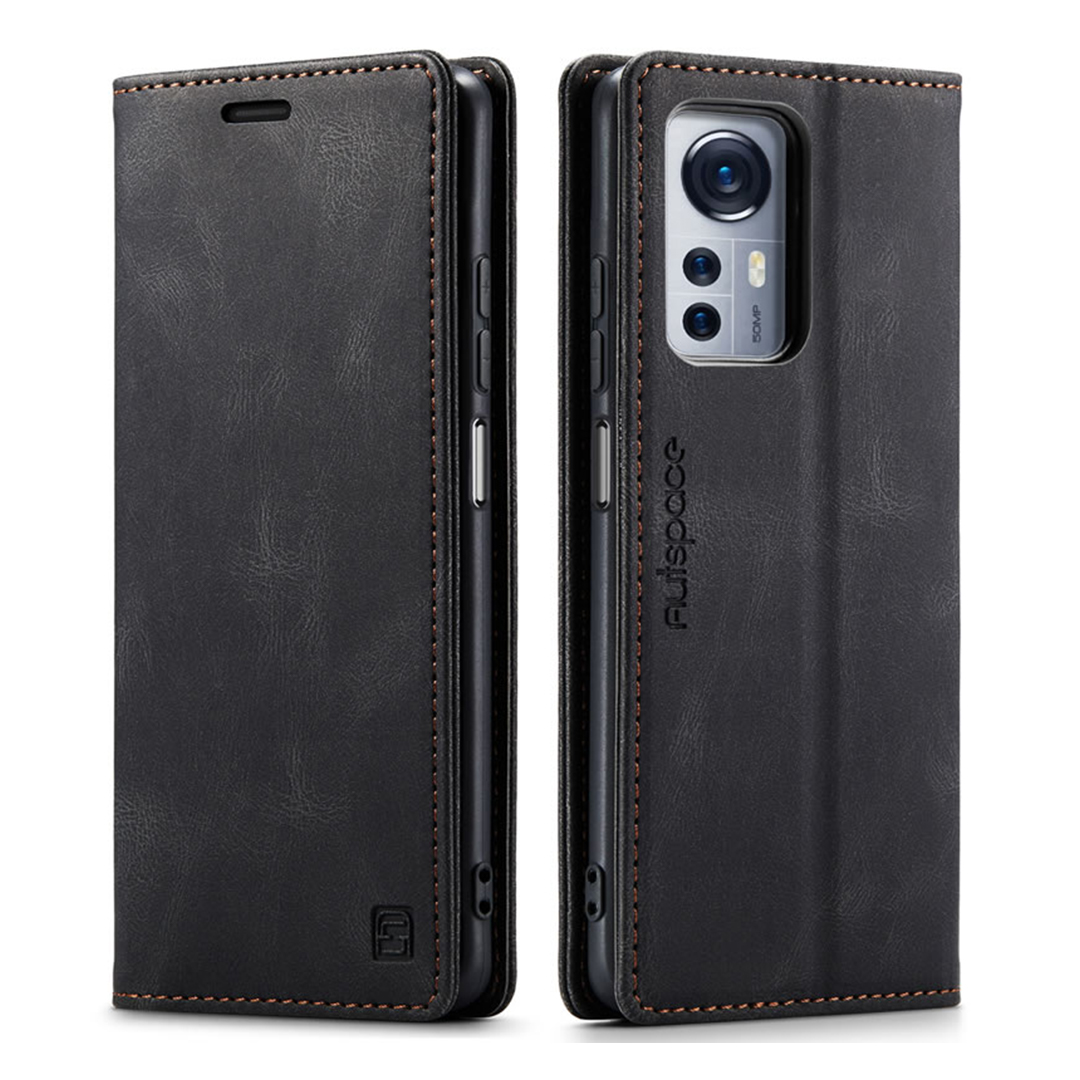 Hoesje geschikt voor Xiaomi 12 Lite - Wallet Book Case - Magneetsluiting - met RFID bescherming - Zwart afbeelding