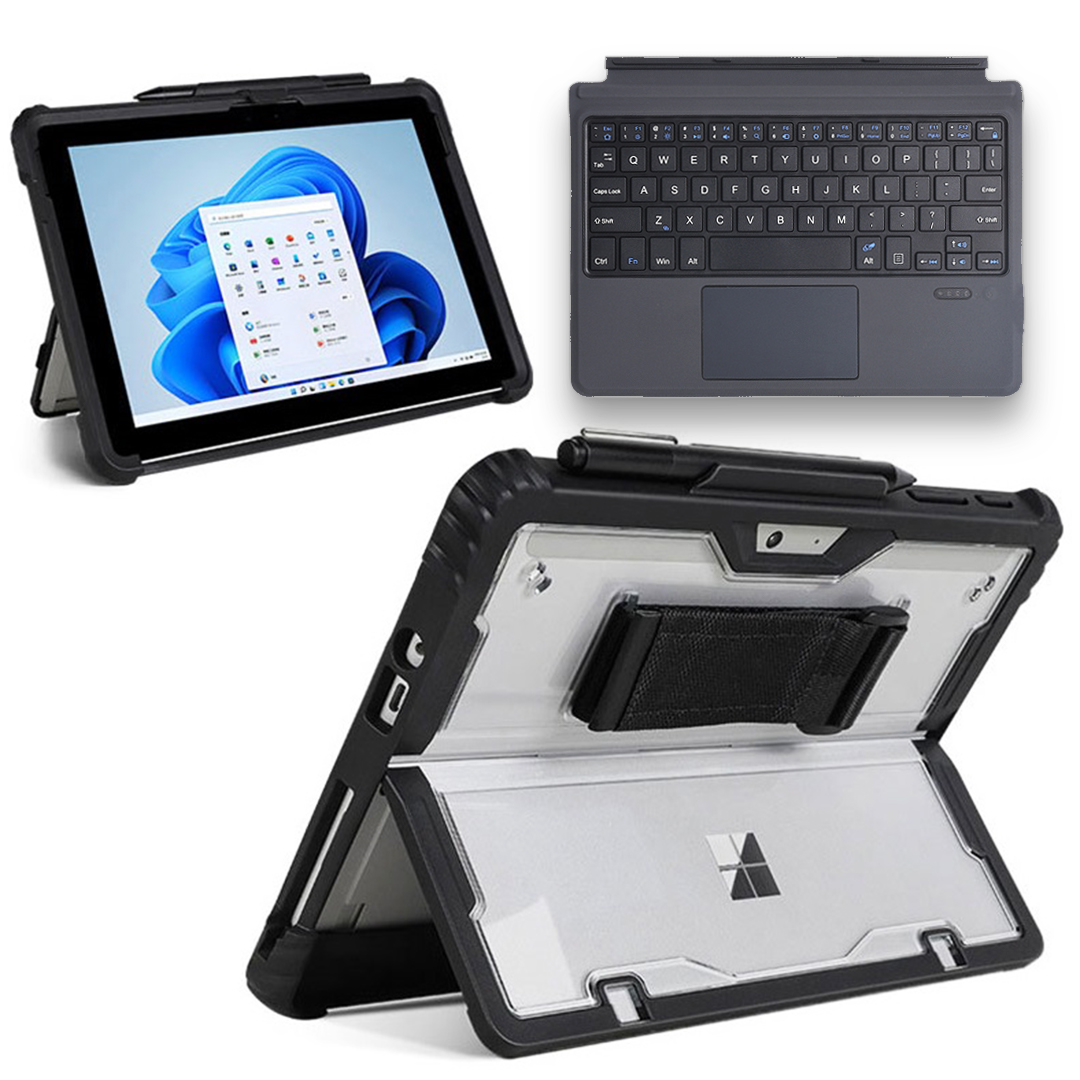 Trottoir Accountant Bij naam Toetsenbord & Tablet Hoes geschikt voor Microsoft Surface Go / Go 2 / Go 3  - Bluetooth Toetsenbord Cover - Met touchpad - Zwart | Case2go.nl