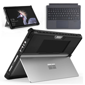 Case2go Toetsenbord &amp; Tablet Hoes met schouderband geschikt voor Microsoft Surface Go / Go 2 / Go 3 - Bluetooth Toetsenbord met Touchpad - Zwart