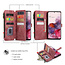 CaseMe - Telefoonhoesje geschikt voor Samsung Galaxy S20 - Wallet Book Case met ritssluiting - Magneetsluiting - Rood
