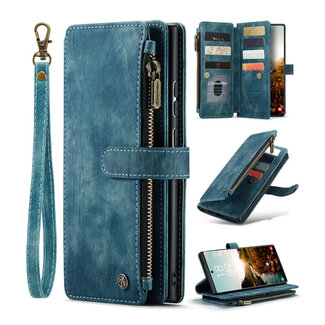 CaseMe CaseMe - Telefoonhoesje geschikt voor Samsung Galaxy S20 - Wallet Book Case met ritssluiting - Magneetsluiting - Blauw