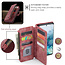 CaseMe - Telefoonhoesje geschikt voor Samsung Galaxy S20 Plus - Wallet Book Case met ritssluiting - Magneetsluiting - Rood