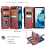 CaseMe - Telefoonhoesje geschikt voor Samsung Galaxy S20 FE - Wallet Book Case met ritssluiting - Magneetsluiting - Rood